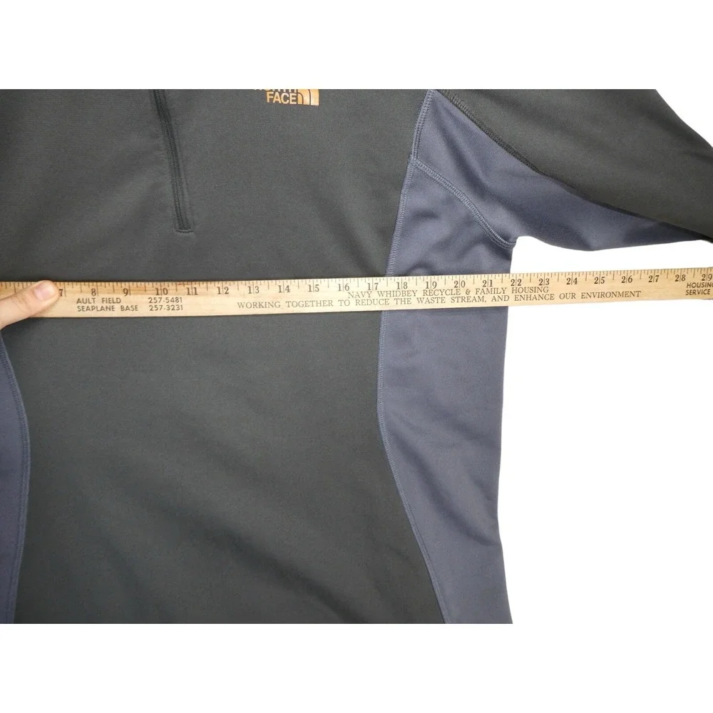 North Face‎ Mens Size Large 1/4 Zip Pullover Sweatshirt Lightweight Grey Logo